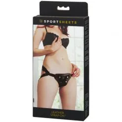 Sportsheets Leather Strap On -Onaniprodukter butikk 12335 sportsheets latigo laeder strap on harness 90 pack q100