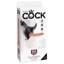 King Cock Dildo 18 Cm Med Strap-on Seler -Onaniprodukter butikk 15146 king cock harness med dildo 18 cm 07