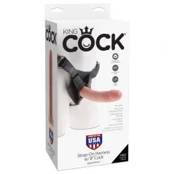 King Cock Dildo 20 Cm Med Strap-on Seler -Onaniprodukter butikk 15147 king cock harness med dildo 20 cm 07