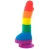 Pride Dildo Original Rainbow Dildo Med Pung -Onaniprodukter butikk 15337 pride dildo original rainbow silikone dildo med kugler q 100 01 1