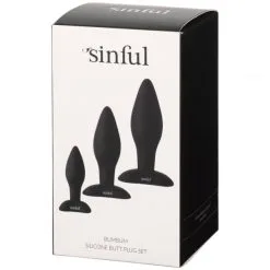 Sinful BumBum Analpluggsett I Silikon -Onaniprodukter butikk 15926 sinful bumbum silicone butt plug saet 45 product