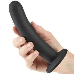 Sinful Slender Silikon Dildo Medium -Onaniprodukter butikk 16637 sinful slender silikone sort dildo medium q100 02