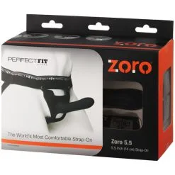 Perfect Fit Zoro Strap-On Seletøy Med Dildo Svart -Onaniprodukter butikk 16699 perfect fit zoro strap on harness med dildo sort 90 pack q100