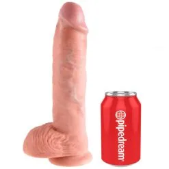 King Cock Realistisk Dildo Med Baller 25,4 Cm -Onaniprodukter butikk 17236 king cock realistisk dildo med kugler 25 cm 07