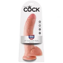 King Cock Realistisk Dildo Med Testikler 23 Cm -Onaniprodukter butikk 17242 king cock realistisk dildo med kugler 23 cm 07