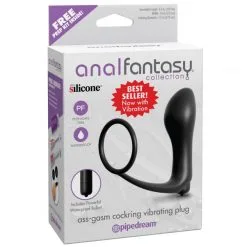 Anal Fantasy Ass-Gasm Penisring Med Vibrerende Analplugg -Onaniprodukter butikk 17394 anal fantasy ass gasm penisring med vibrerende anal plug 04