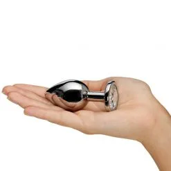 Sinful Jewel Metal Buttplugg Medium 10 Sinful Jewel Metal Buttplugg Medium -Onaniprodukter butikk 17952 sinful jewel butt plug i stal medium clear 05 hand q100 1 1