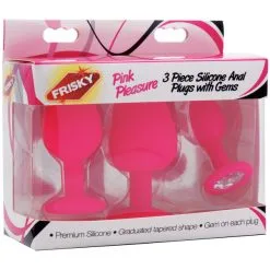 Frisky Pink Pleasure Buttplugg Sett -Onaniprodukter butikk 18309 frisky pink pleasure anal plug saet 10 package q100