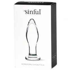 Sinful BumBum Glass Butt Plugg Small -Onaniprodukter butikk 18401 sinful bumbum small glas butt plug 100 01