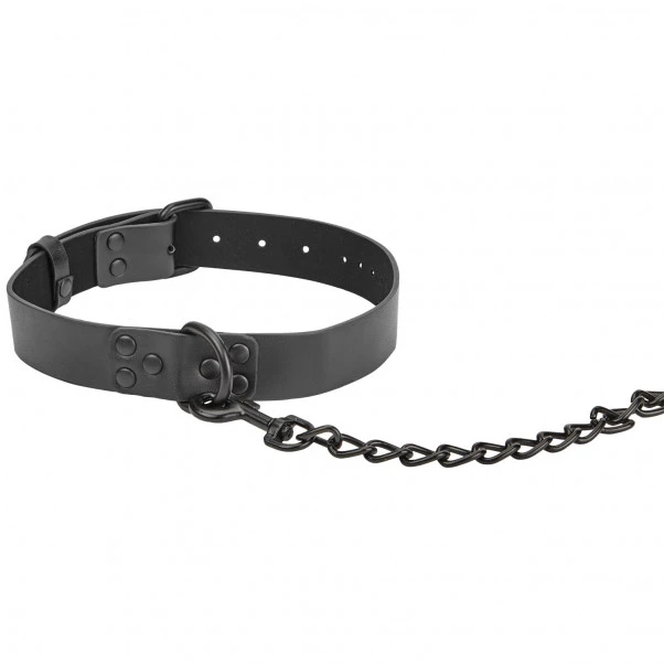 Obaie Imitert Lær Halsbånd Med Kjede - Bilde 2
