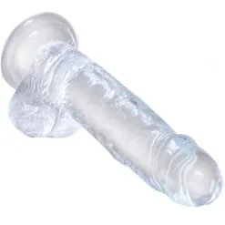 King Cock Clear Dildo Med Baller 18 Cm -Onaniprodukter butikk 22360 king cock clear dildo med kugler 18 cm q 100 03
