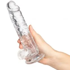 Willie City Classic Realistisk Dildo Gjennomsiktig 19,5 Cm -Onaniprodukter butikk 22525 willie city clear lover realistic dildo 19 5cm haand 01 q100