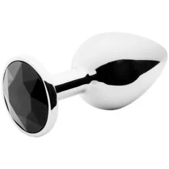 Sinful Black Jewel Metal Analplugg Liten -Onaniprodukter butikk 23040 sinful black jewel stal butt plug lille 02 q100