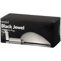 Sinful Black Jewel Metal Analplugg Medium 11 Sinful Black Jewel Metal Analplugg Medium -Onaniprodukter butikk 23041 sinful black jewel steel butt plug medium 90 pack q100