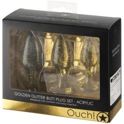 Ouch! Glitter Analpluggsett 9 Ouch! Glitter Analpluggsett -Onaniprodukter butikk 24689 ouch butt plug set 90 pack q100