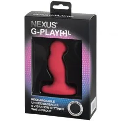 Nexus G-Play+ Rød Stor Analvibrator -Onaniprodukter butikk 24843 nexus g play rechargable red anal vibrator large 90 pack q100