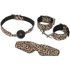 Baseks Leopard Kinky Bondage Sett 3 Deler