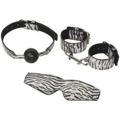 Baseks Zebra Kinky Bondagesett 3 Deler