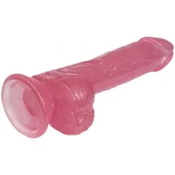 Baseks Glitterdildo Med Baller 20,5 Cm -Onaniprodukter butikk 25132 baseks glitter dildo med kugler pink 04 product