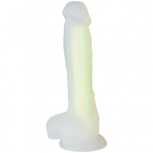 Baseks Glow In The Dark Gul Dildo 21,5 Cm 3 Baseks Glow In The Dark Gul Dildo 21,5 Cm