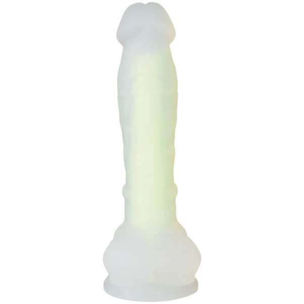Baseks Glow In The Dark Gul Dildo 21,5 Cm 4 Baseks Glow In The Dark Gul Dildo 21,5 Cm - Bilde 2