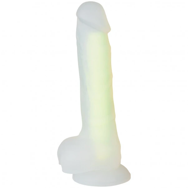Baseks Glow In The Dark Gul Dildo 21,5 Cm 5 Baseks Glow In The Dark Gul Dildo 21,5 Cm - Bilde 3