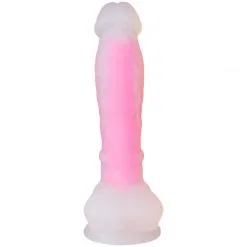 Baseks Glow In The Dark Rosa Dildo 21,5 Cm -Onaniprodukter butikk 25146 baseks glow in the dark dildo pink 02 product