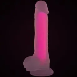 Baseks Glow In The Dark Rosa Dildo 21,5 Cm -Onaniprodukter butikk 25146 baseks glow in the dark dildo pink 05 product