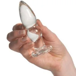 Sinful Groove Medium Analplugg I Glass -Onaniprodukter butikk 25445 sinful groove glass butt plug medium 50 hand q100