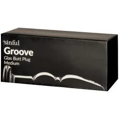 Sinful Groove Medium Analplugg I Glass -Onaniprodukter butikk 25445 sinful groove glass butt plug medium 90 pack 2 q100