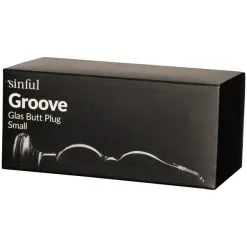 Sinful Groove Liten Analplugg I Glass -Onaniprodukter butikk 25628 sinful groove glas butt plug lille 90 pack 3 q100