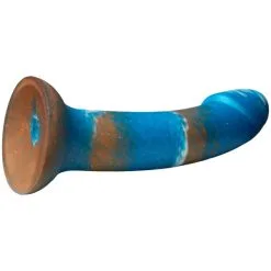 Baseks Copper Blue Silikondildo 18 Cm -Onaniprodukter butikk 26366 baseks copper blue silicone dildo 04 product q100