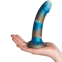 Baseks Copper Blue Silikondildo 18 Cm -Onaniprodukter butikk 26366 baseks copper blue silicone dildo 50 hand q100