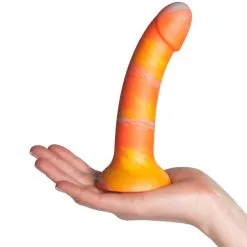 Baseks Orange Sunset Silikondildo 18 Cm -Onaniprodukter butikk 26367 baseks orange sunset silicone dildo 50 hand q100