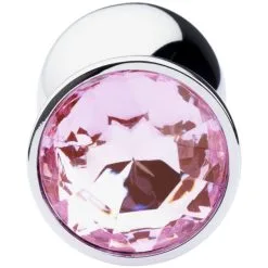 Sinful Pink Jewel Liten Metal Analplugg -Onaniprodukter butikk 26789 sinful pink jewel steel butt plug small 03 product q100 1