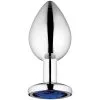 Sinful Blue Jewel Medium Metal Analplugg -Onaniprodukter butikk 26790 sinful blue jewel steel butt plug medium 01 product q100 1