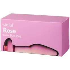 Sinful Rose Glass Analplugg -Onaniprodukter butikk 26838 sinful rose glass butt plug 90 pack q100