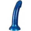 Baseks Metallic Blå Silikondildo 18 Cm -Onaniprodukter butikk 26843 baseks metallic blue silicone dildo 01 product q100
