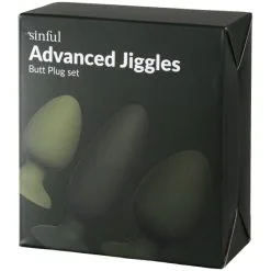Sinful Advanced Jiggles Analpluggsett -Onaniprodukter butikk 26869 sinful advanced jiggles butt plug set 90 pack q100