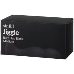 Sinful Jiggle Medium Svart Butt Plug -Onaniprodukter butikk 26916 sinful jiggle butt plug black small 90 pack q100 1 1