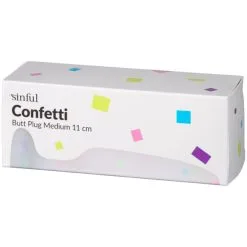 Sinful Confetti Medium Analplugg 11 Cm -Onaniprodukter butikk 27537 sinful confetti butt plug medium 11 cm 90 pack q100